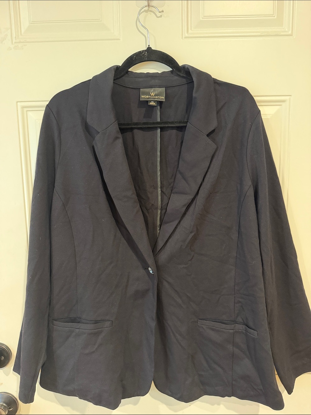 Worthington Women's Dark Navy Single-Button Blazer